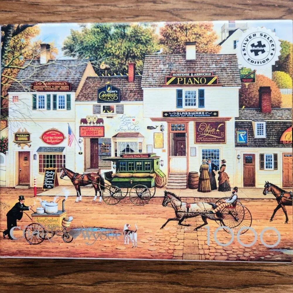 1000 Piece Jigsaw Puzzle Charles Wysocki Olde Cape Cod Horses Carriages